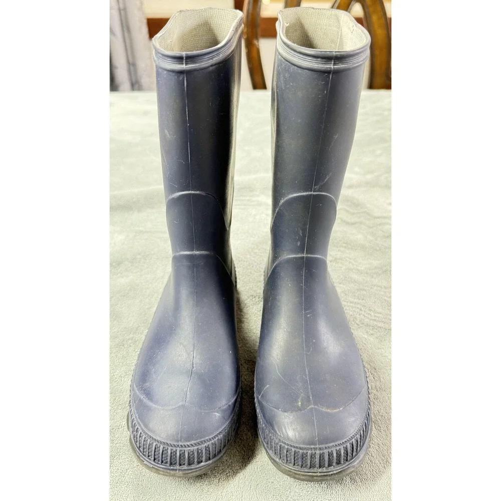 Kamik Rain Boots Womens 1 Blue Rubber Pull On Mid Calf Waterproof Outdoor‎